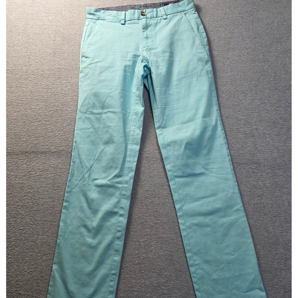 Vineyard‎ Vines Flat Front Chino Pants Mens 28x32 Aqua Light Blue Cotton Casual